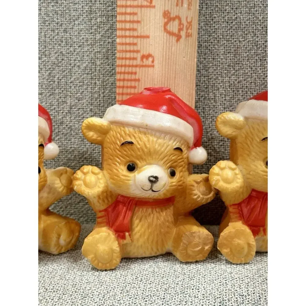 Lot Of 10 Vintage Christmas Teddy Bear Blow Mold Replacement Light Covers 3